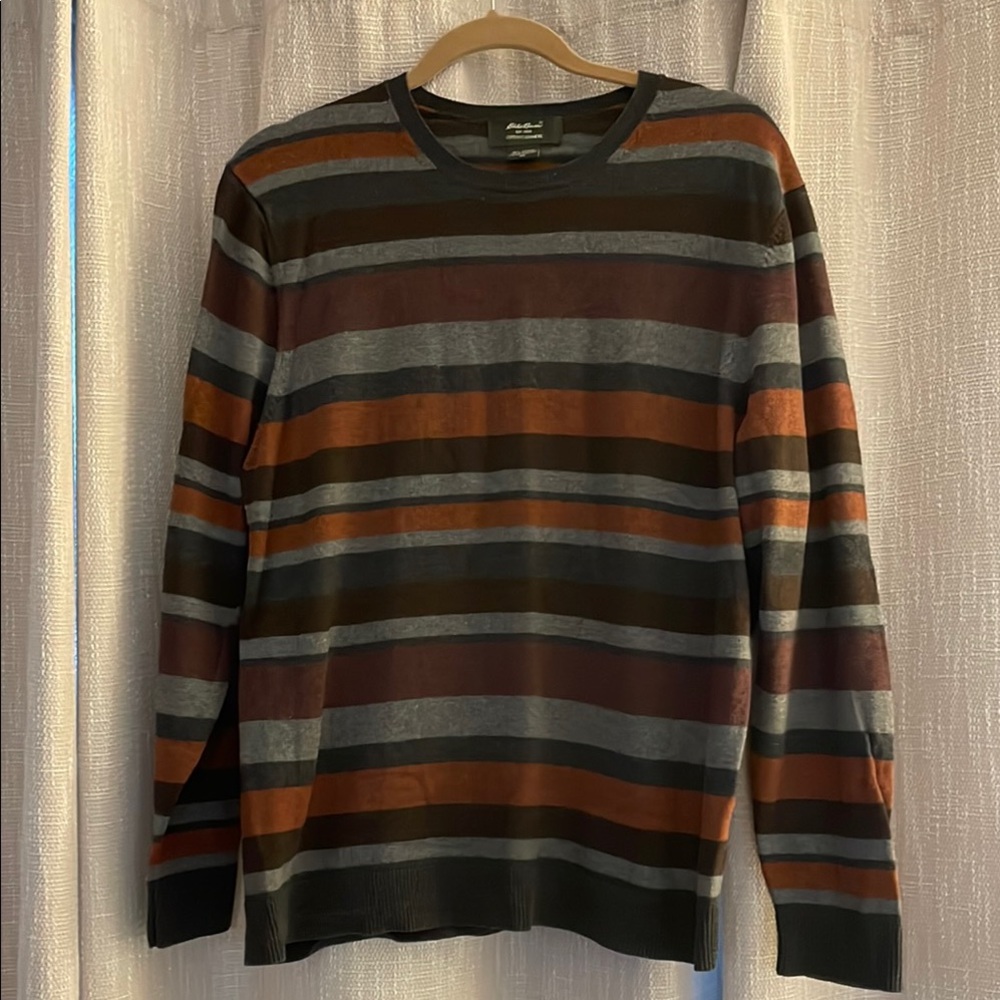 Eddie Bauer Striped Cotton Cashmere Sweater